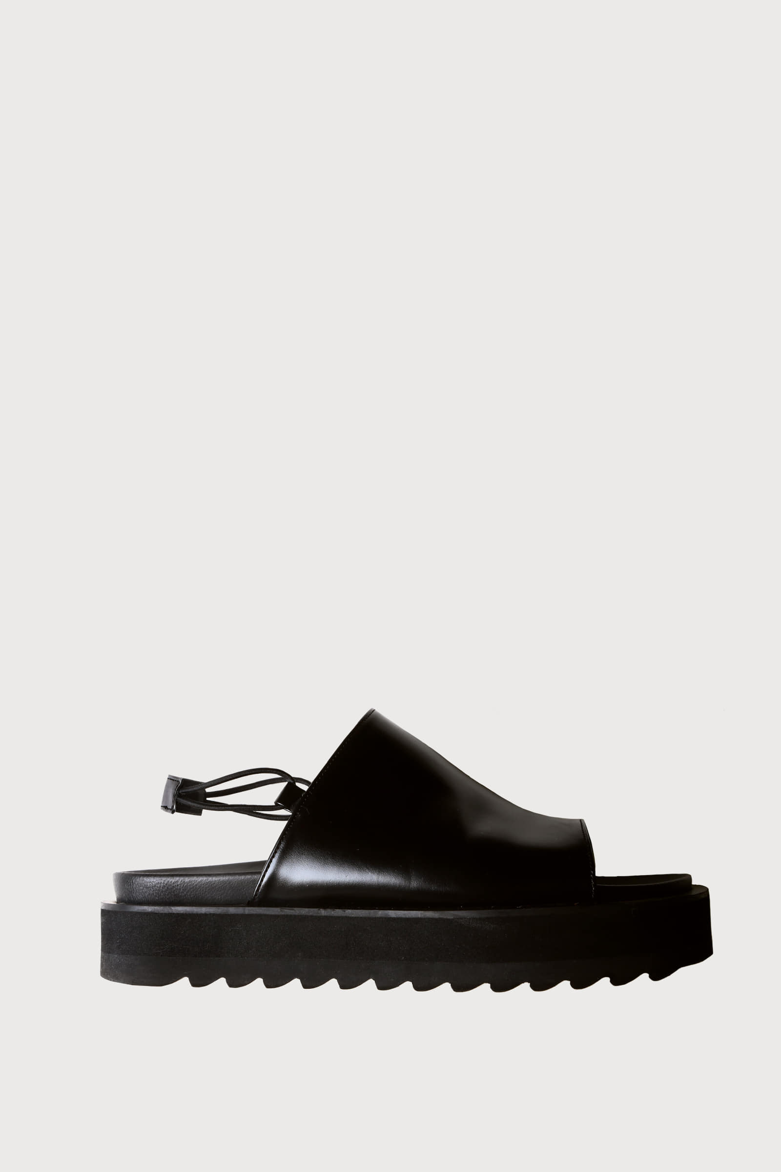 Part.2 Leather platform sandals (black) [수제화]